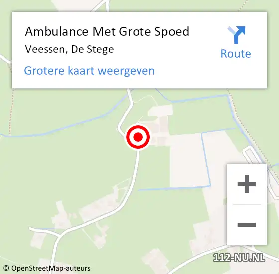 Locatie op kaart van de 112 melding: Ambulance Met Grote Spoed Naar Veessen, De Stege op 23 mei 2019 13:50