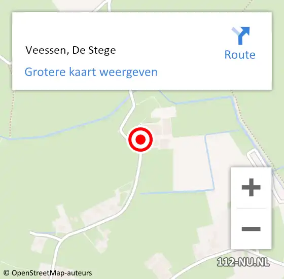 Locatie op kaart van de 112 melding:  Veessen, De Stege op 23 mei 2019 14:58