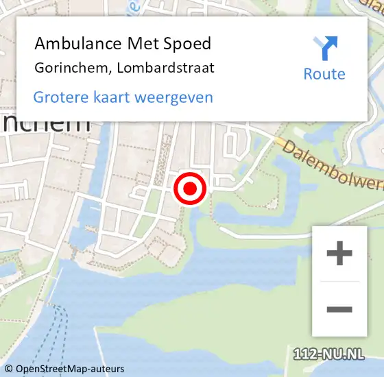 Locatie op kaart van de 112 melding: Ambulance Met Spoed Naar Gorinchem, Lombardstraat op 23 mei 2019 16:56