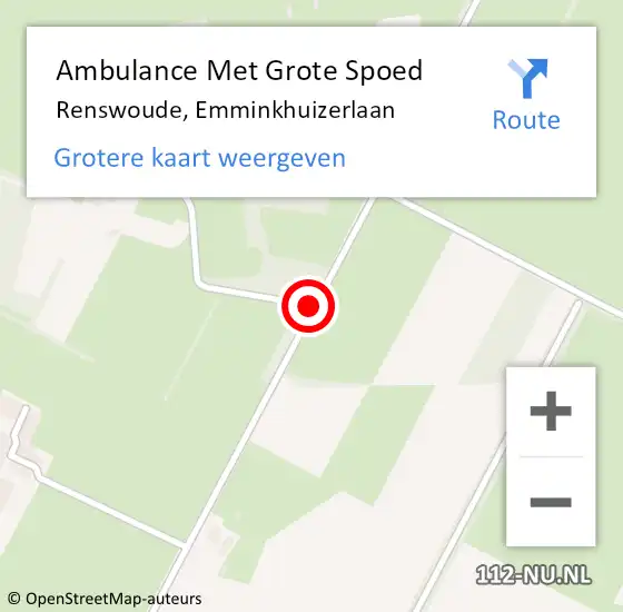 Locatie op kaart van de 112 melding: Ambulance Met Grote Spoed Naar Renswoude, Emminkhuizerlaan op 23 mei 2019 18:09
