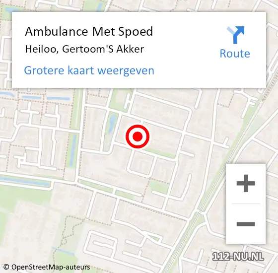 Locatie op kaart van de 112 melding: Ambulance Met Spoed Naar Heiloo, Gertoom'S Akker op 24 mei 2019 06:37