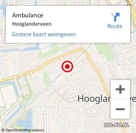 Locatie op kaart van de 112 melding: Ambulance Hooglanderveen op 24 mei 2019 11:53