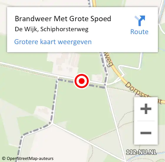 Locatie op kaart van de 112 melding: Brandweer Met Grote Spoed Naar De Wijk, Schiphorsterweg op 24 mei 2019 13:09