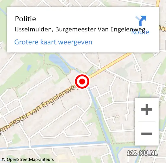 Locatie op kaart van de 112 melding: Politie IJsselmuiden, Burgemeester Van Engelenweg op 24 mei 2019 18:18