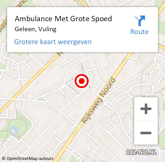 Locatie op kaart van de 112 melding: Ambulance Met Grote Spoed Naar Geleen, Vuling op 2 april 2014 10:13