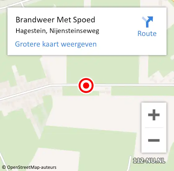 Locatie op kaart van de 112 melding: Brandweer Met Spoed Naar Hagestein, Nijensteinseweg op 24 mei 2019 22:18