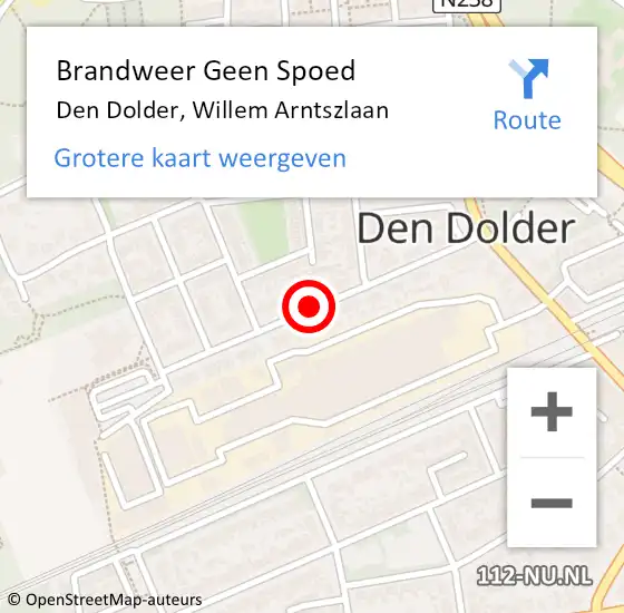 Locatie op kaart van de 112 melding: Brandweer Geen Spoed Naar Den Dolder, Willem Arntszlaan op 25 mei 2019 13:24
