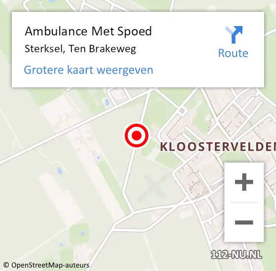 Locatie op kaart van de 112 melding: Ambulance Met Spoed Naar Sterksel, Ten Brakeweg op 25 mei 2019 16:57