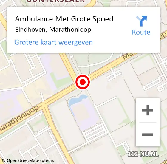 Locatie op kaart van de 112 melding: Ambulance Met Grote Spoed Naar Eindhoven, Marathonloop op 25 mei 2019 17:07