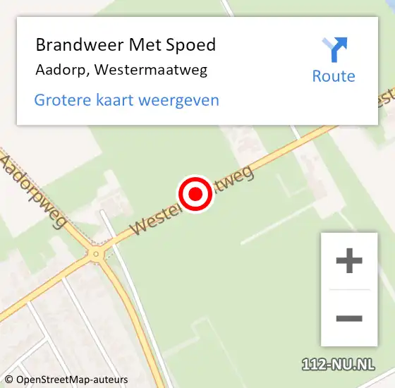 Locatie op kaart van de 112 melding: Brandweer Met Spoed Naar Aadorp, Westermaatweg op 25 mei 2019 21:28