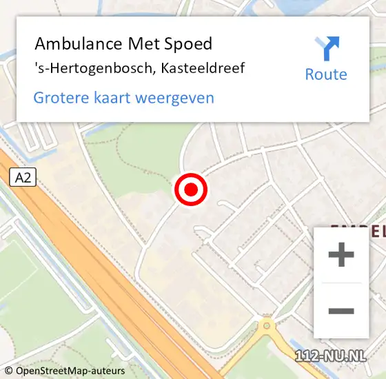 Locatie op kaart van de 112 melding: Ambulance Met Spoed Naar 's-Hertogenbosch, Kasteeldreef op 25 mei 2019 21:28
