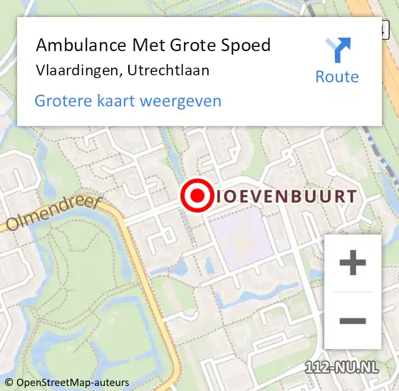 Locatie op kaart van de 112 melding: Ambulance Met Grote Spoed Naar Vlaardingen, Utrechtlaan op 25 mei 2019 23:07