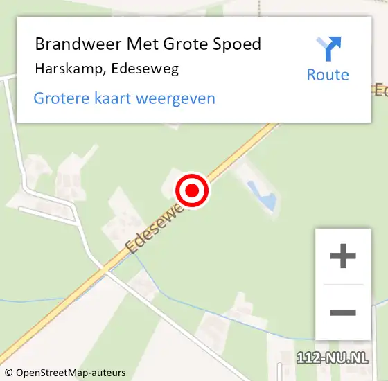 Locatie op kaart van de 112 melding: Brandweer Met Grote Spoed Naar Harskamp, Edeseweg op 25 mei 2019 23:38