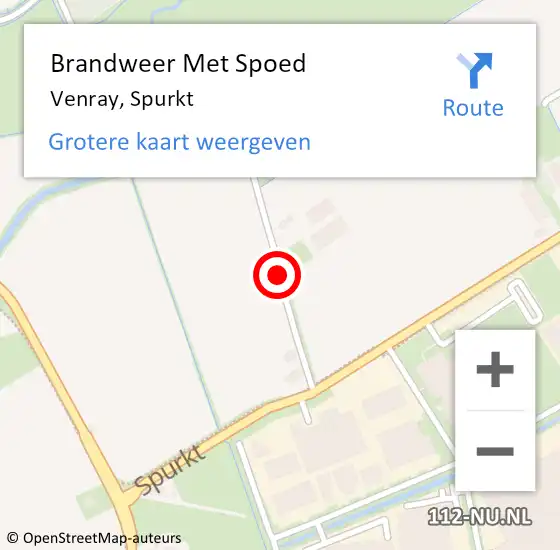 Locatie op kaart van de 112 melding: Brandweer Met Spoed Naar Venray, Spurkt op 26 mei 2019 00:40