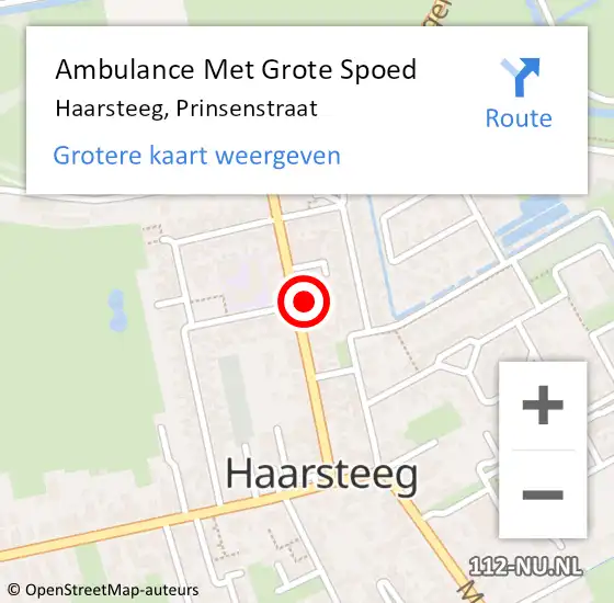 Locatie op kaart van de 112 melding: Ambulance Met Grote Spoed Naar Haarsteeg, Prinsenstraat op 26 mei 2019 00:46