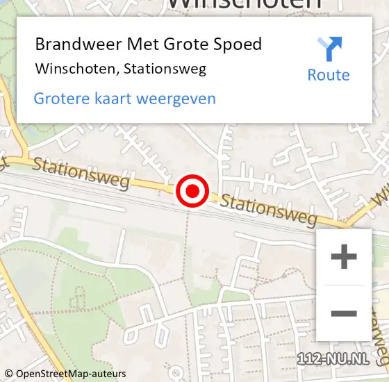 Locatie op kaart van de 112 melding: Brandweer Met Grote Spoed Naar Winschoten, Stationsweg op 26 mei 2019 00:47