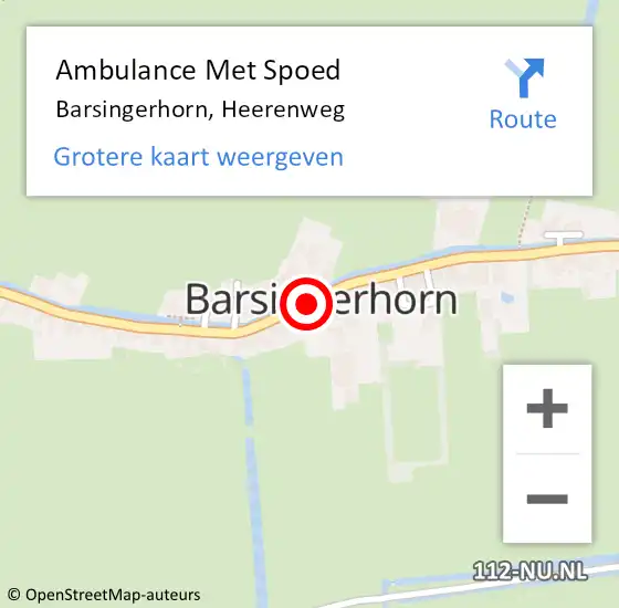 Locatie op kaart van de 112 melding: Ambulance Met Spoed Naar Barsingerhorn, Heerenweg op 26 mei 2019 04:28