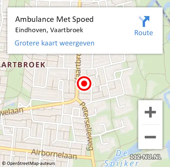 Locatie op kaart van de 112 melding: Ambulance Met Spoed Naar Eindhoven, Vaartbroek op 26 mei 2019 08:00