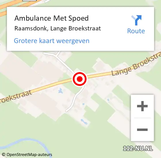 Locatie op kaart van de 112 melding: Ambulance Met Spoed Naar Raamsdonk, Lange Broekstraat op 26 mei 2019 10:03