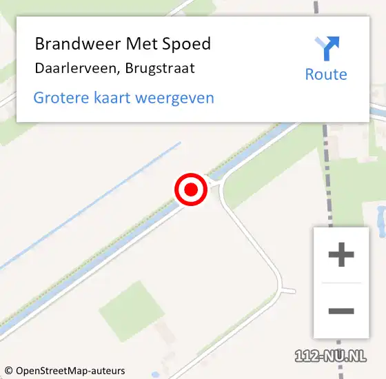 Locatie op kaart van de 112 melding: Brandweer Met Spoed Naar Daarlerveen, Brugstraat op 26 mei 2019 13:46