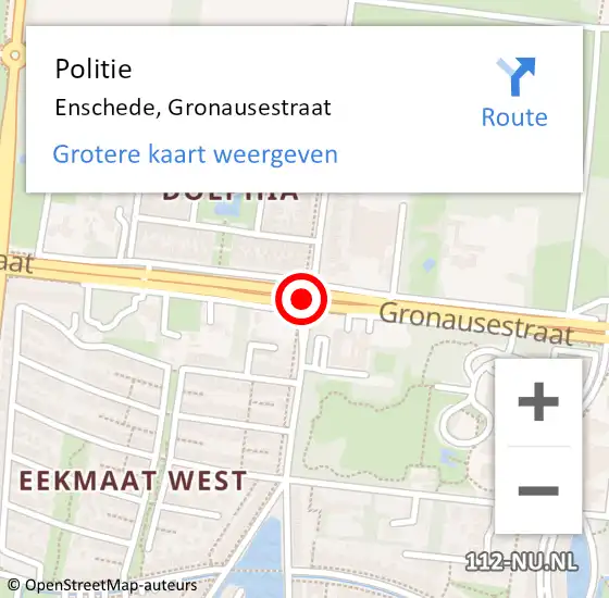 Locatie op kaart van de 112 melding: Politie Enschede, Gronausestraat op 26 mei 2019 15:38