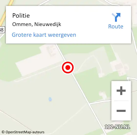 Locatie op kaart van de 112 melding: Politie Ommen, Nieuwedijk op 26 mei 2019 15:45