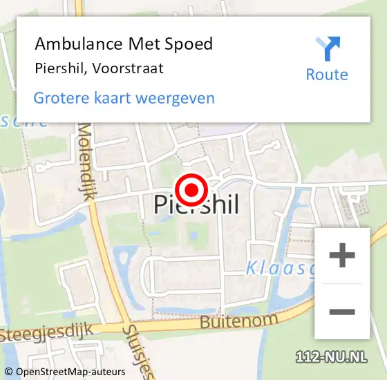 Locatie op kaart van de 112 melding: Ambulance Met Spoed Naar Piershil, Voorstraat op 26 mei 2019 16:57