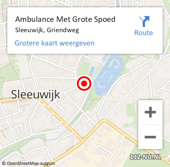 Locatie op kaart van de 112 melding: Ambulance Met Grote Spoed Naar Sleeuwijk, Griendweg op 26 mei 2019 17:09