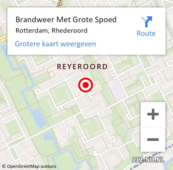 Locatie op kaart van de 112 melding: Brandweer Met Grote Spoed Naar Rotterdam, Rhederoord op 26 mei 2019 17:13