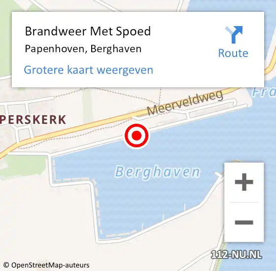 Locatie op kaart van de 112 melding: Brandweer Met Spoed Naar Papenhoven, Berghaven op 26 mei 2019 17:47