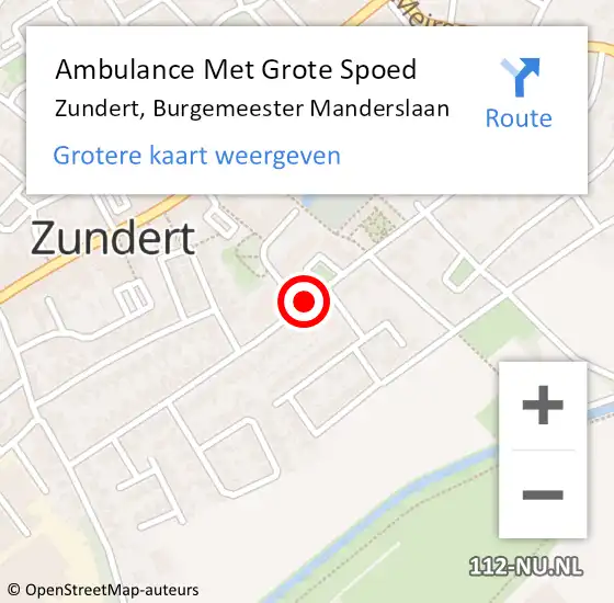 Locatie op kaart van de 112 melding: Ambulance Met Grote Spoed Naar Zundert, Burgemeester Manderslaan op 26 mei 2019 18:04
