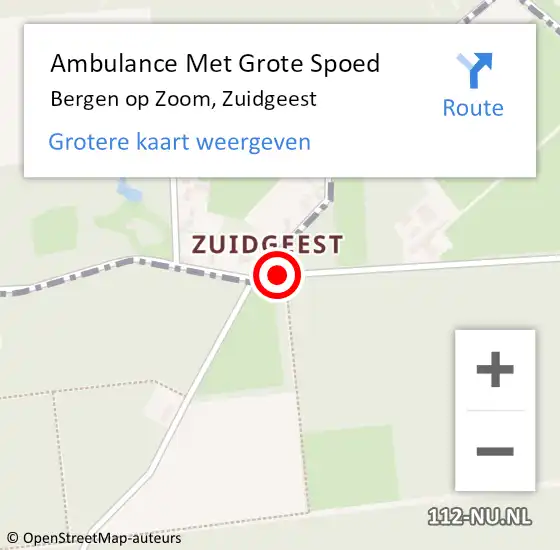 Locatie op kaart van de 112 melding: Ambulance Met Grote Spoed Naar Bergen op Zoom, Zuidgeest op 26 mei 2019 18:40