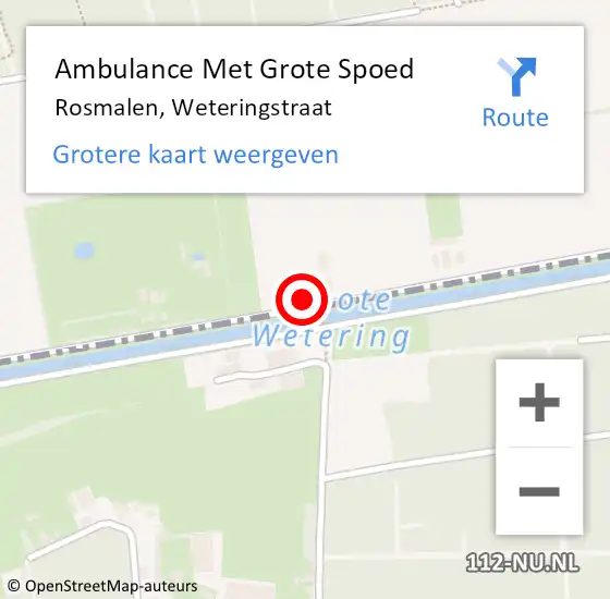 Locatie op kaart van de 112 melding: Ambulance Met Grote Spoed Naar Rosmalen, Weteringstraat op 26 mei 2019 19:20