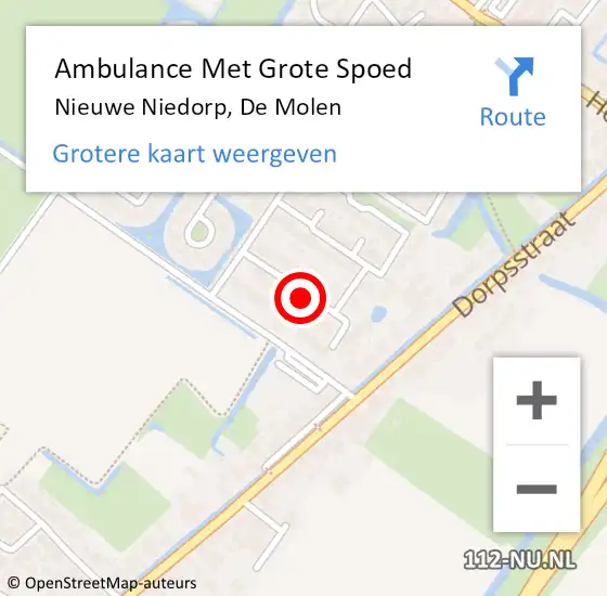 Locatie op kaart van de 112 melding: Ambulance Met Grote Spoed Naar Nieuwe Niedorp, De Molen op 26 mei 2019 21:22