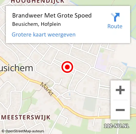 Locatie op kaart van de 112 melding: Brandweer Met Grote Spoed Naar Beusichem, Hofplein op 27 mei 2019 03:58