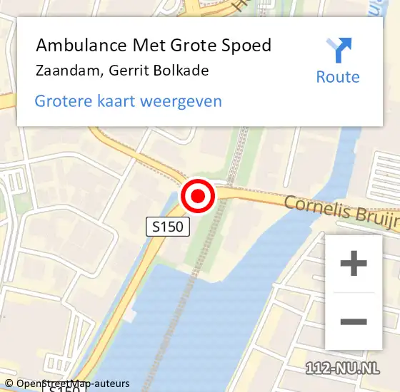 Locatie op kaart van de 112 melding: Ambulance Met Grote Spoed Naar Zaandam, Gerrit Bolkade op 27 mei 2019 08:35
