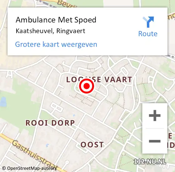 Locatie op kaart van de 112 melding: Ambulance Met Spoed Naar Kaatsheuvel, Ringvaert op 27 mei 2019 10:39