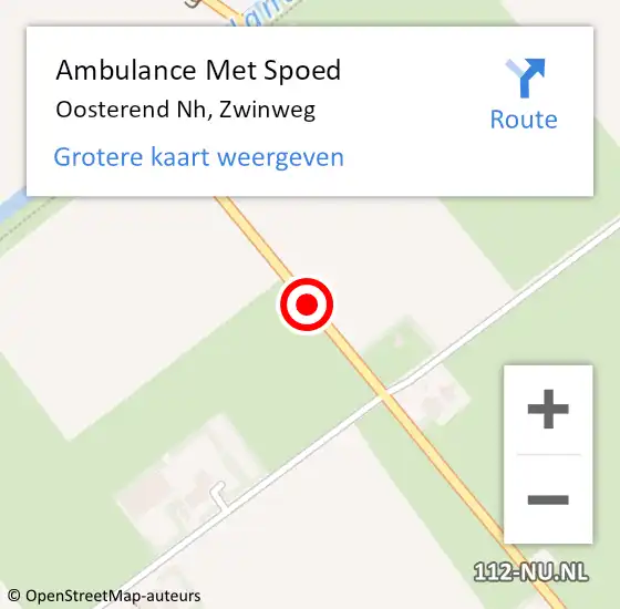 Locatie op kaart van de 112 melding: Ambulance Met Spoed Naar Oosterend Nh, Zwinweg op 27 mei 2019 11:10