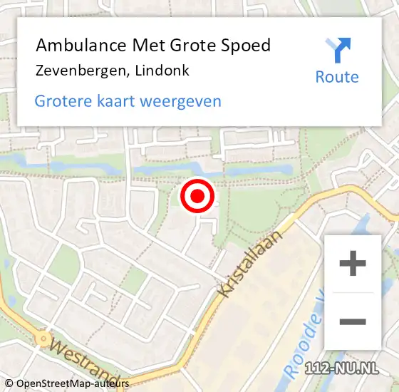 Locatie op kaart van de 112 melding: Ambulance Met Grote Spoed Naar Zevenbergen, Lindonk op 27 mei 2019 11:41
