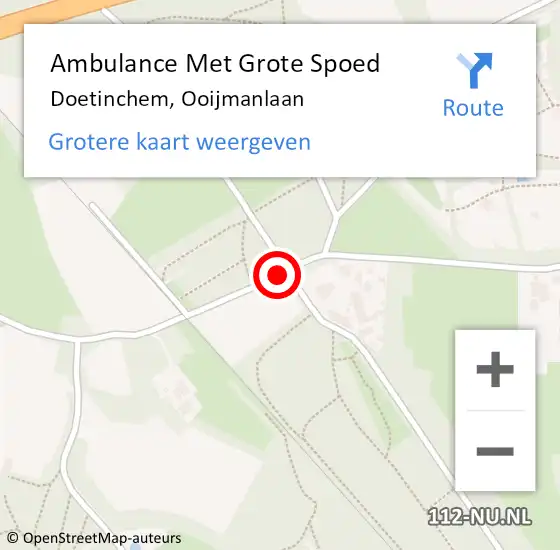 Locatie op kaart van de 112 melding: Ambulance Met Grote Spoed Naar Doetinchem, Ooijmanlaan op 27 mei 2019 11:53