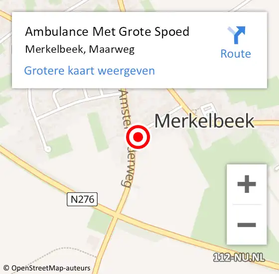 Locatie op kaart van de 112 melding: Ambulance Met Grote Spoed Naar Merkelbeek, Maarweg op 2 april 2014 13:58