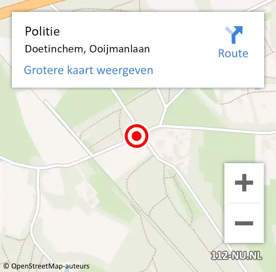 Locatie op kaart van de 112 melding: Politie Doetinchem, Ooijmanlaan op 27 mei 2019 12:44