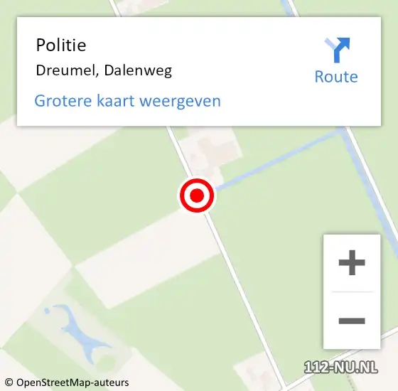 Locatie op kaart van de 112 melding: Politie Dreumel, Dalenweg op 27 mei 2019 13:12