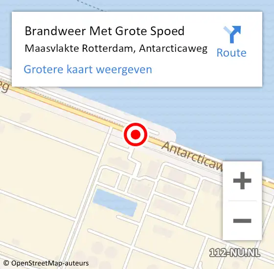 Locatie op kaart van de 112 melding: Brandweer Met Grote Spoed Naar Maasvlakte Rotterdam, Antarcticaweg op 27 mei 2019 13:58