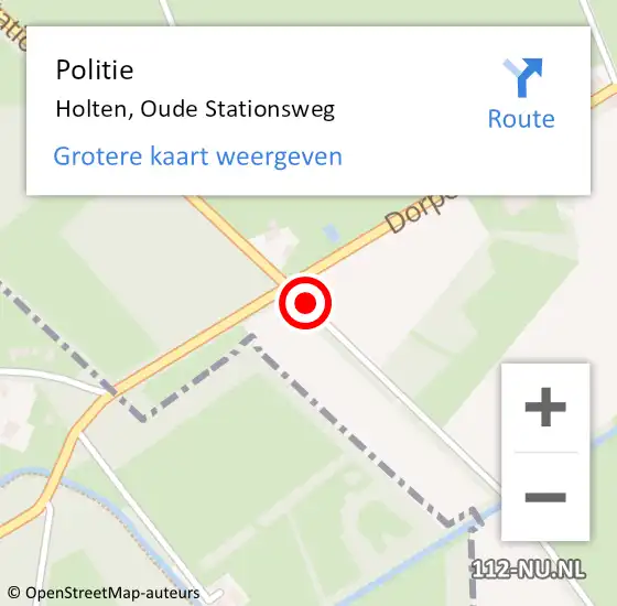 Locatie op kaart van de 112 melding: Politie Holten, Oude Stationsweg op 27 mei 2019 17:26