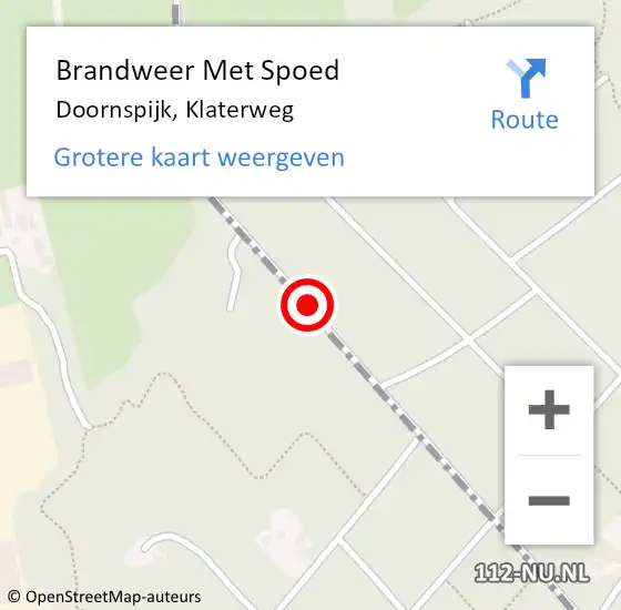 Locatie op kaart van de 112 melding: Brandweer Met Spoed Naar Doornspijk, Klaterweg op 27 mei 2019 19:24