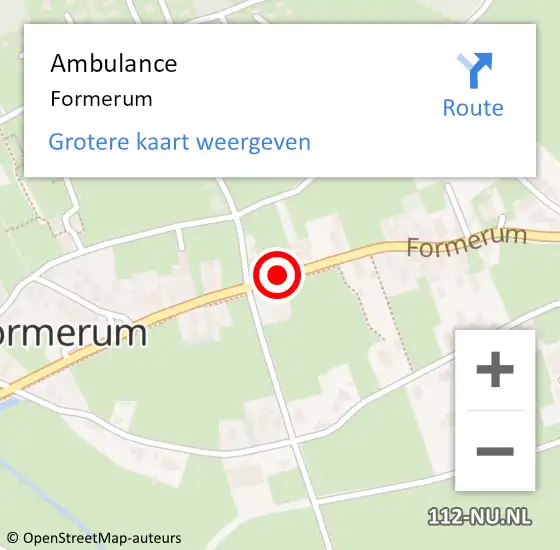 Locatie op kaart van de 112 melding: Ambulance Formerum op 27 mei 2019 20:00