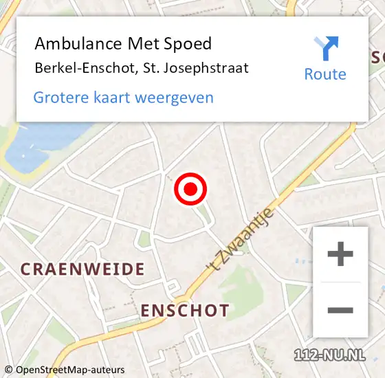 Locatie op kaart van de 112 melding: Ambulance Met Spoed Naar Berkel-Enschot, St. Josephstraat op 2 april 2014 14:49