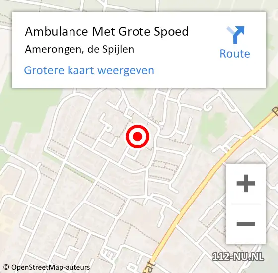 Locatie op kaart van de 112 melding: Ambulance Met Grote Spoed Naar Amerongen, de Spijlen op 28 mei 2019 09:36
