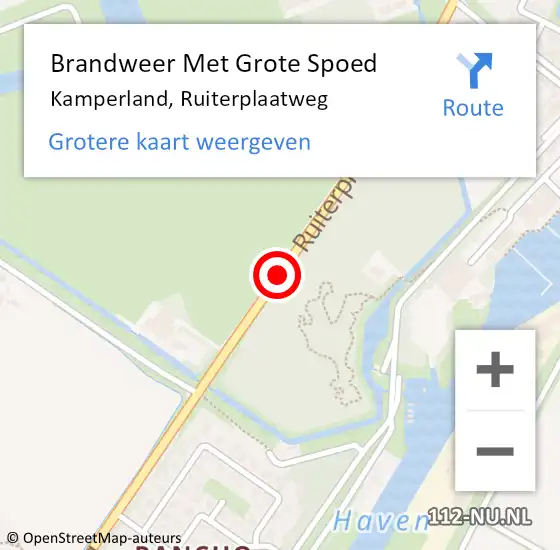 Locatie op kaart van de 112 melding: Brandweer Met Grote Spoed Naar Kamperland, Ruiterplaatweg op 28 mei 2019 09:39
